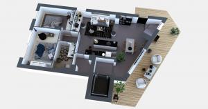 Appartement dernier étage en attique