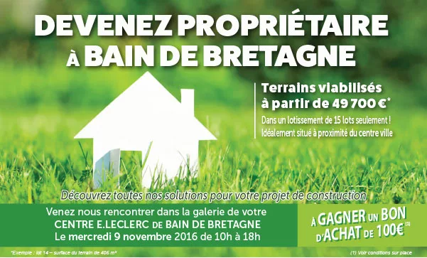 Urbatys vous présente ses terrains viabilisés à Bain de Bretagne le mercredi 9 novembre